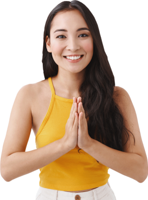 pretty-feminine-east-asian-brunette-woman-trendy-yellow-top-clasp-hands-together-namaste-begging-pray-gesture-smiling-carefree-look-with-gratitude-thanking-help-white-background